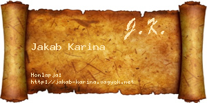 Jakab Karina névjegykártya