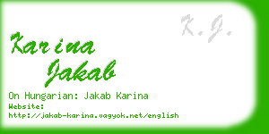 karina jakab business card